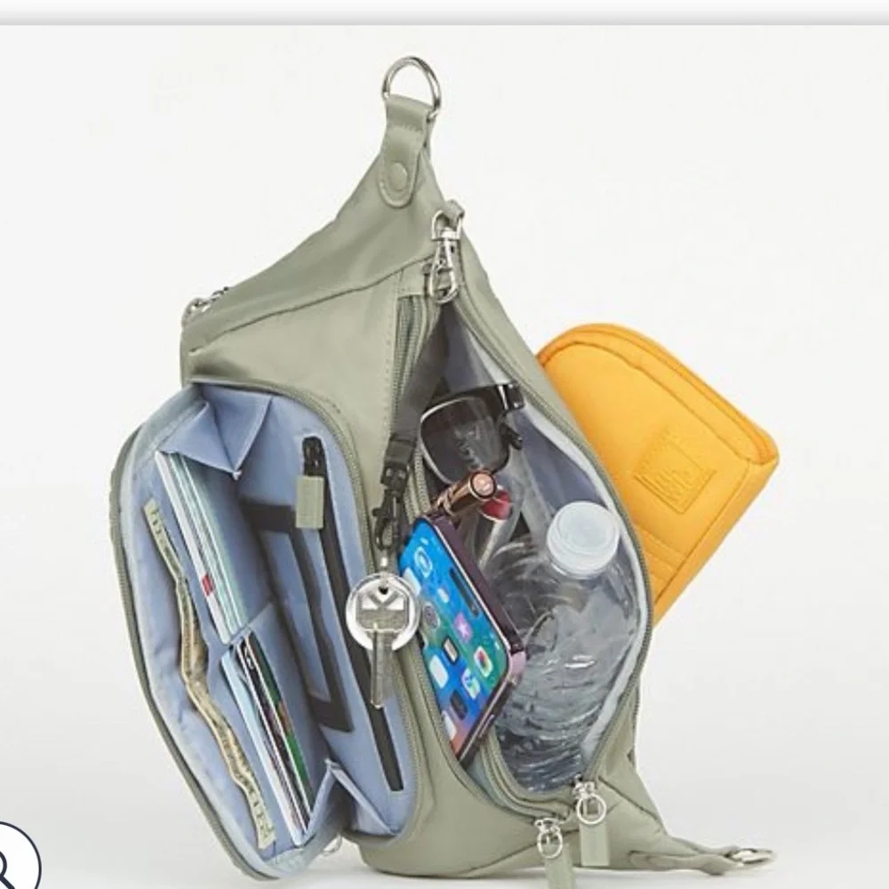 IHKWIP sling bag crossbody patent sand NEW - Picture 6 of 6